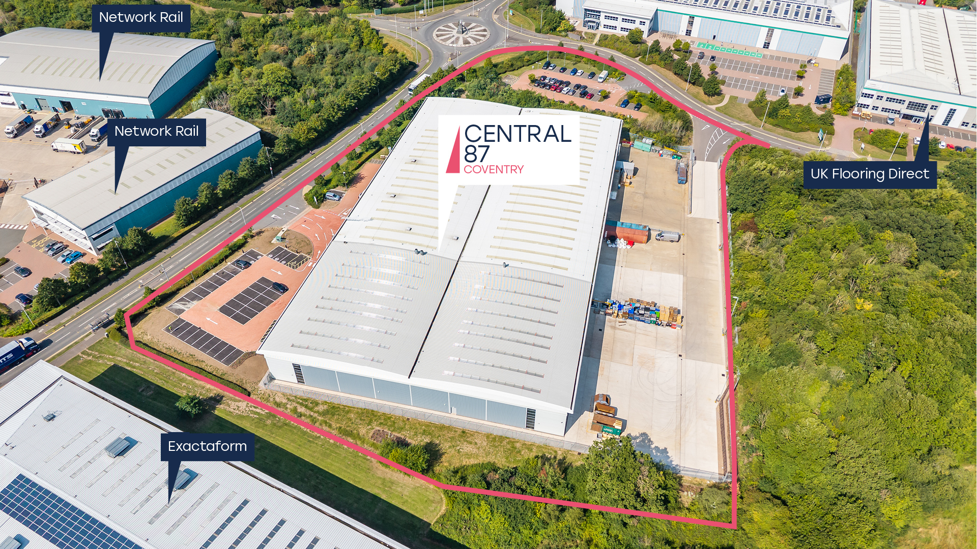 Aerial view of development.