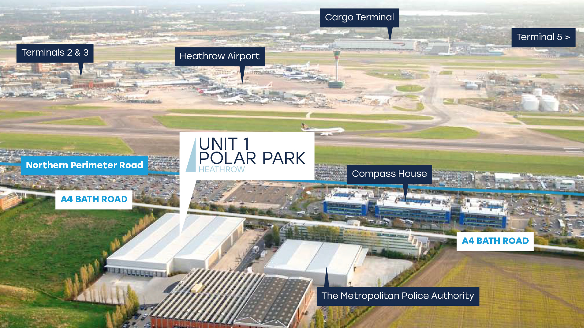 Aerial view of development.